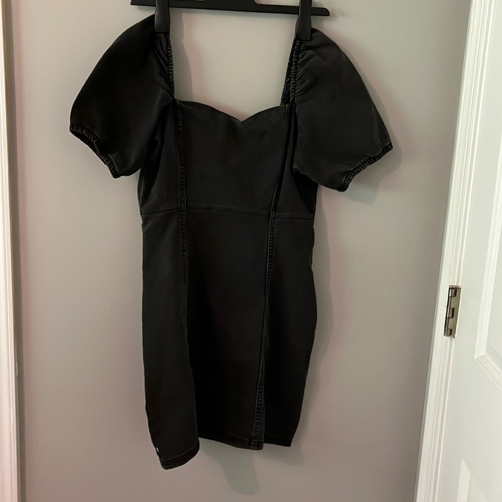 H&M black denim dress